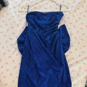 Elegant Blue Glitter Dress